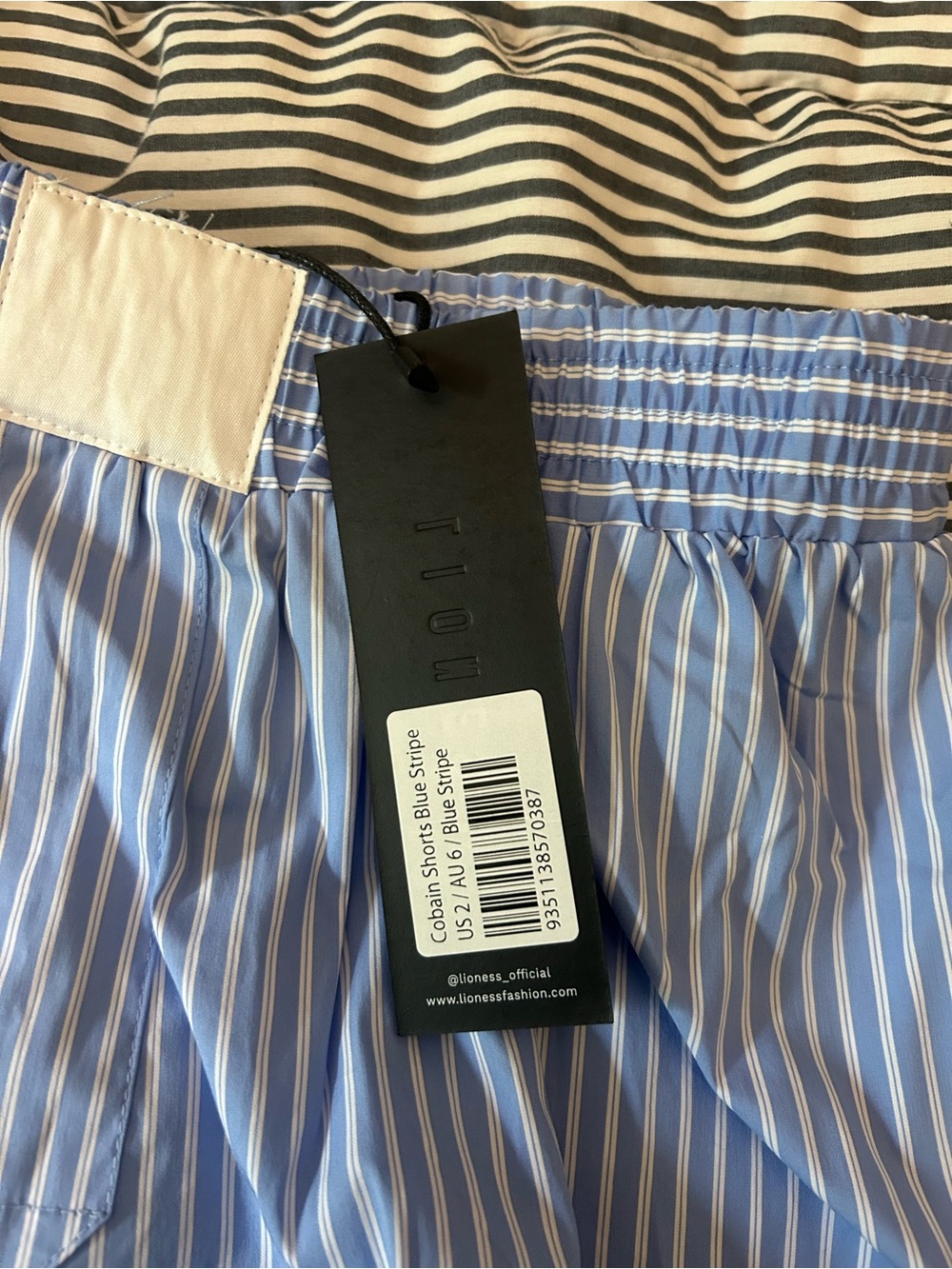 Lioness NWT Blue Striped Shorts XS - Picture 3 of 4